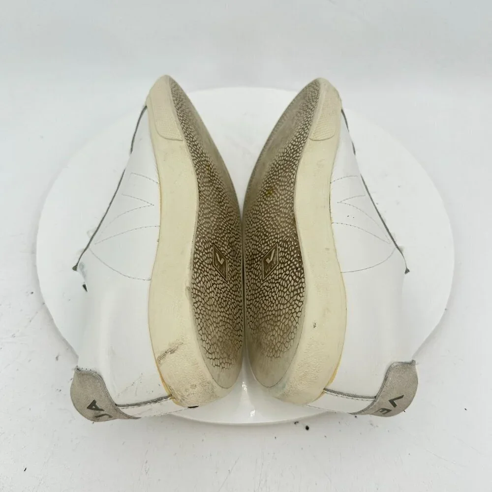 Veja Esplar Women Size 8 Extra White Leather V stitch Logo Lace Up Training Shoe - Picture 6 of 11